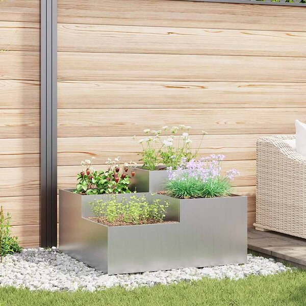 Doniczka ogrodowa Srebrny 80 x 80 x 48 cm Stal galwanizowana