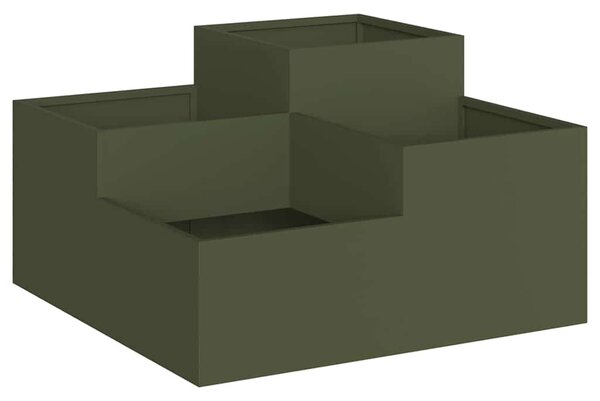 Doniczka ogrodowa oliwkowy 80 x 80 x 48 cm Stal