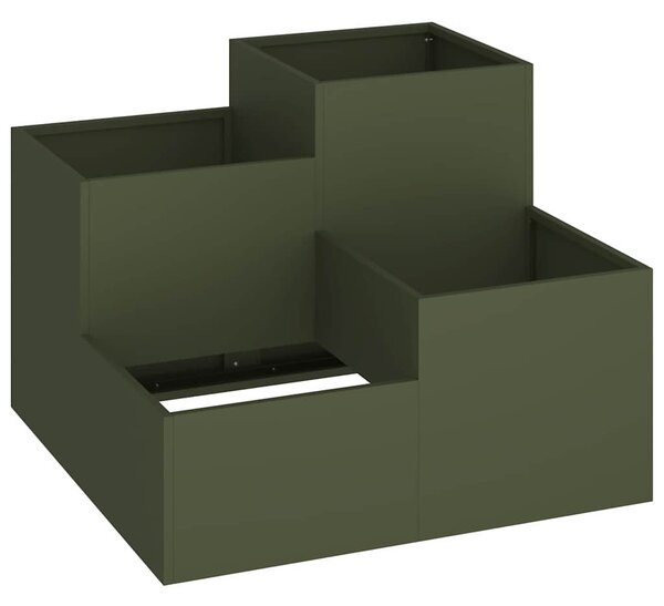 Doniczka ogrodowa oliwkowy 80 x 80 x 60 cm Stal