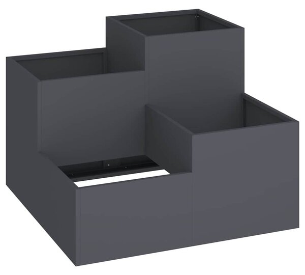Doniczka ogrodowa Antracyt 80 x 80 x 60 cm Stal