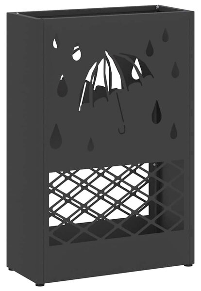 Stojak na Parasol Deszczowy Czarny 28 x 12 x 41 cm Stal