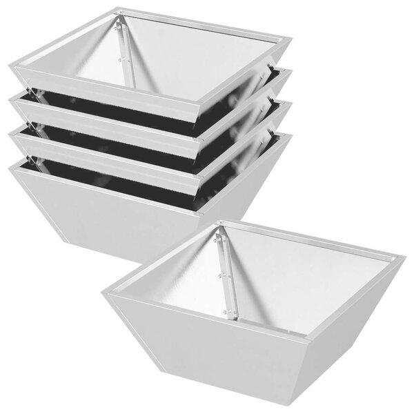 Doniczka ogrodowa 5 pcs Srebrny 40 x 40 x 15 cm Stal nierdzewna