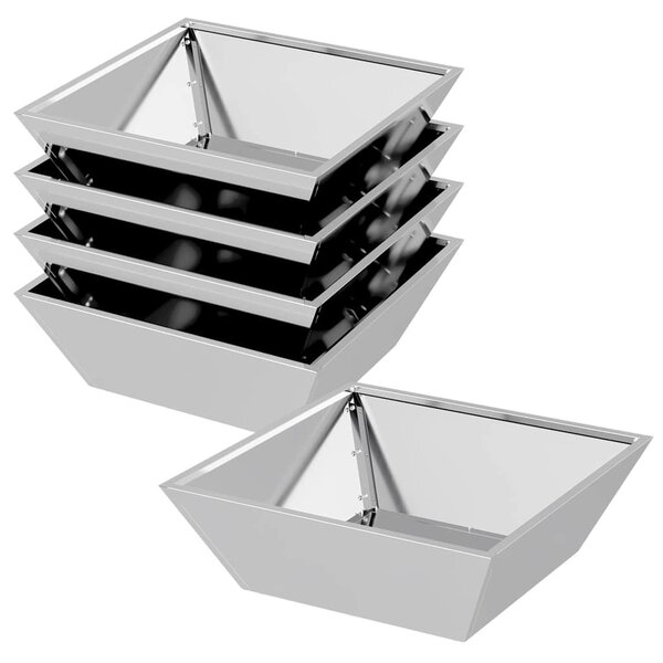 Doniczka ogrodowa 5 pcs Srebrny 50 x 50 x 15 cm