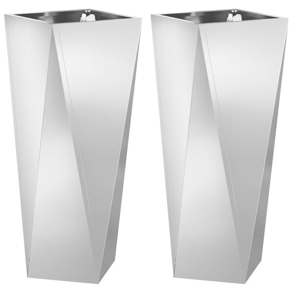 Donica 2 pcs Srebrny 30 x 30 x 75 cm Stal Galwanizowana