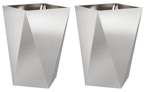 Donica 2 pcs Srebrny 50 x 50 x 75 cm Stal nierdzewna
