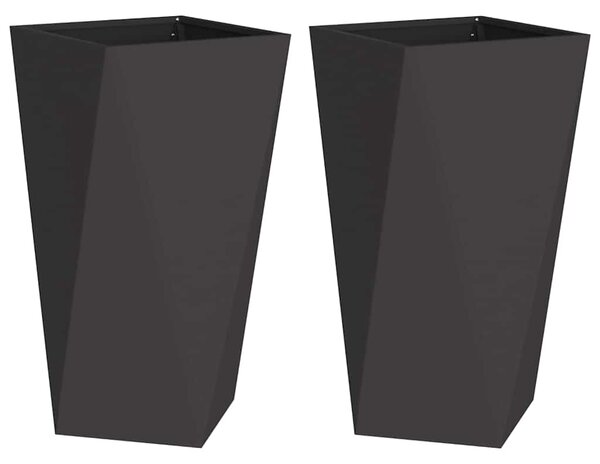 Donica 2 pcs Czarny 40 x 40 x 75 cm Stal