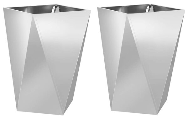 Donica 2 pcs Srebrny 50 x 50 x 75 cm Stal Galwanizowana