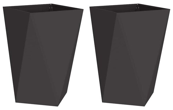 Donica 2 pcs Czarny 50 x 50 x 75 cm Stal