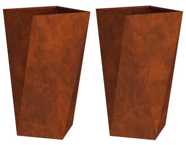 Donica 2 pcs Rdzawy 40 x 40 x 75 cm