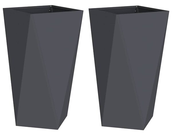Donica 2 pcs Antracyt 40 x 40 x 75 cm Stal