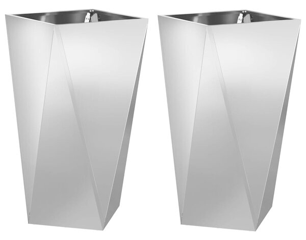 Donica 2 pcs Srebrny 40 x 40 x 75 cm Stal Galwanizowana