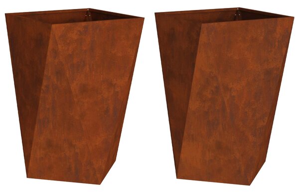 Donica 2 pcs Rdzawy 50 x 50 x 75 cm