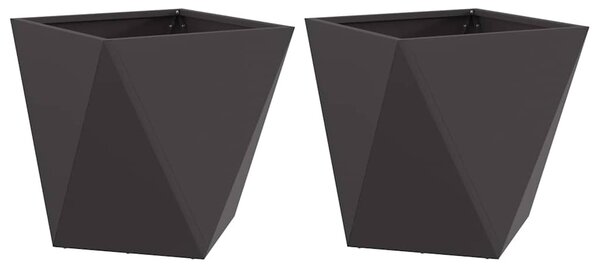 Donica 2 pcs Czarny 40 x 40 x 40 cm Stal