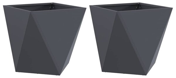 Donica 2 pcs Antracyt 40 x 40 x 40 cm Stal
