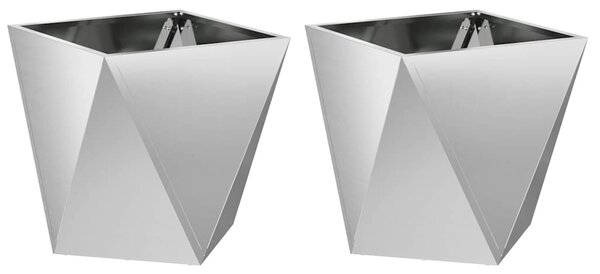 Donica 2 pcs Srebrny 50 x 50 x 50 cm Stal Galwanizowana
