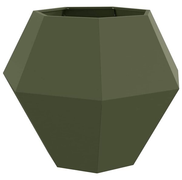 Donica Zielony oliwkowy 100 x 100 x 80 cm Stal