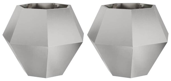 Donica 2 pcs Srebrny 75 x 75 x 60 cm Stal nierdzewna