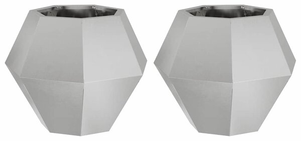 Donica 2 pcs Srebrny 50 x 50 x 40 cm Stal nierdzewna