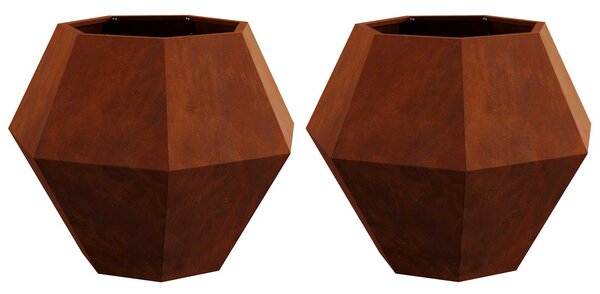 Donica 2 pcs Rdzawy 75 x 75 x 60 cm