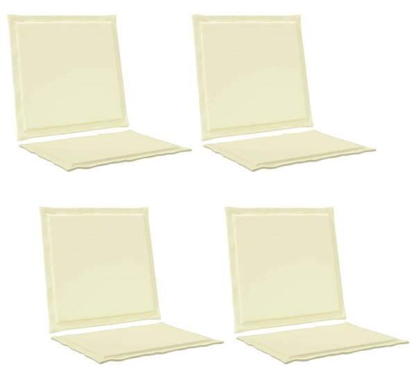 Poduszki na Siedzisko i Oparcie 4 pcs kremowy 47 x 45 x 2 cm
