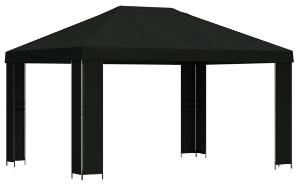 Altana 4 × 3 m Czarny Poliester i Stal 190 gsm