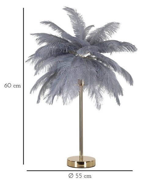 Lampa stołowa w szaro-złotym kolorze (wysokość 55 cm) Palm – Mauro Ferretti