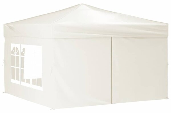 Składany namiot imprezowy ze ściankami, kremowy, 3x3 m