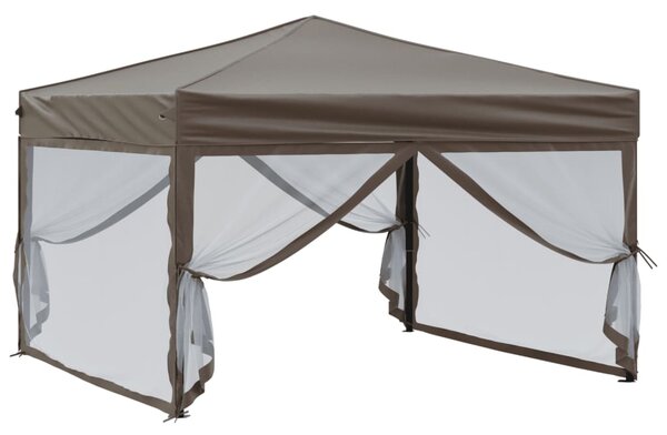 Składany namiot imprezowy ze ściankami, taupe, 3x3 m