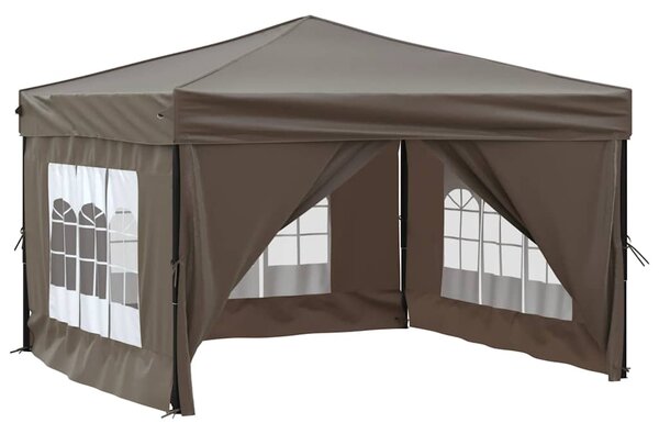 Składany namiot imprezowy ze ściankami, taupe, 3x3 m