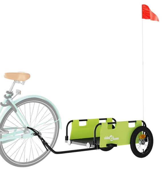 Przyczepka rowerowa, zielona, tkanina Oxford i żelazo
