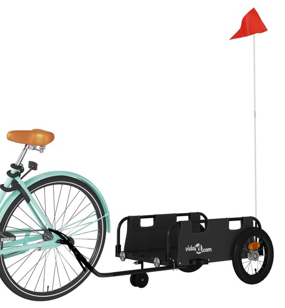 Przyczepka rowerowa, czarna, tkanina Oxford i żelazo