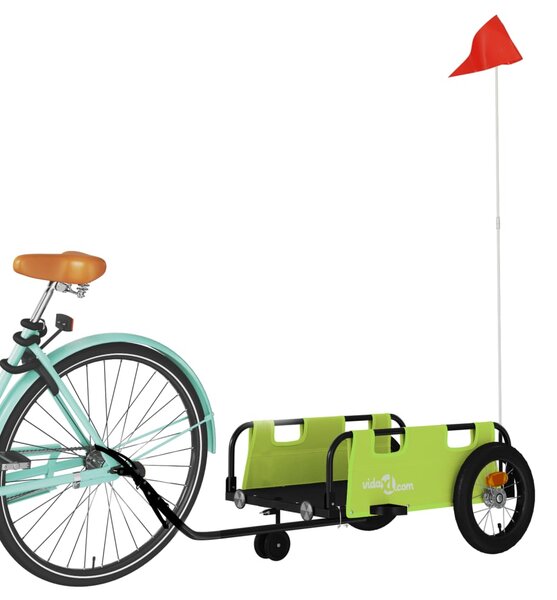 Przyczepka rowerowa, zielona, tkanina Oxford i żelazo