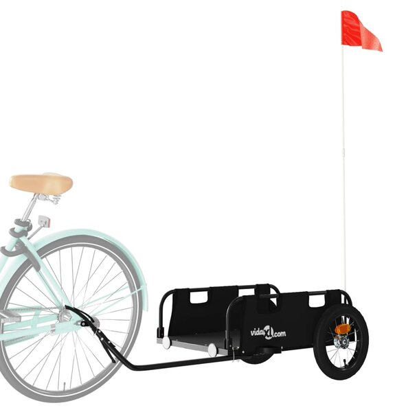 Przyczepka rowerowa, czarna, tkanina Oxford i żelazo