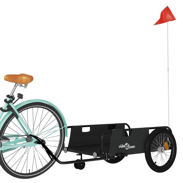Przyczepka rowerowa, czarna, tkanina Oxford i żelazo