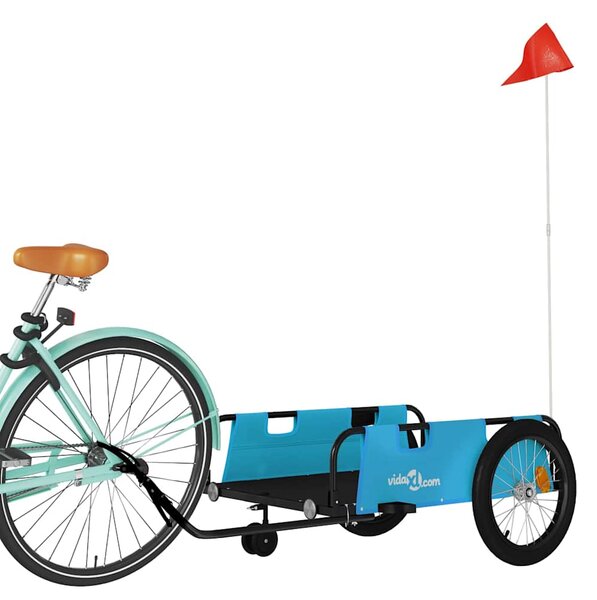Przyczepka rowerowa, niebiesko-czarna, tkanina Oxford i żelazo