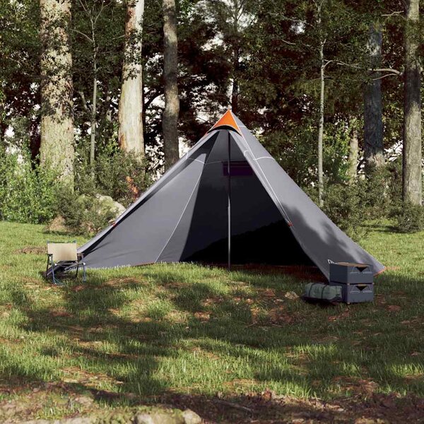 Namiot rodzinny tipi, 7-os., szaro-pomarańczowy, wodoszczelny