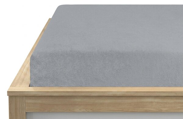 Prześcieradło frotte MOLTON szare 90 x 200 cm