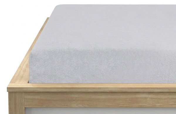 Napínane prześcieradło z polaru MOLTON srebrne 90 x 200 cm