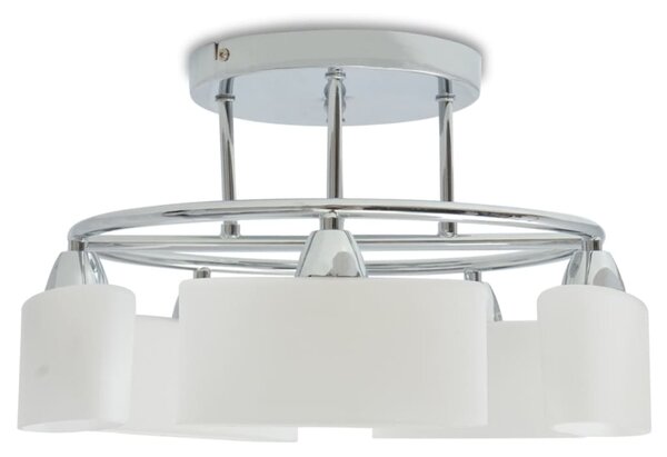 Lampa sufitowa, 5 żarówek E14, klosze w kształcie elipsy, 200 W