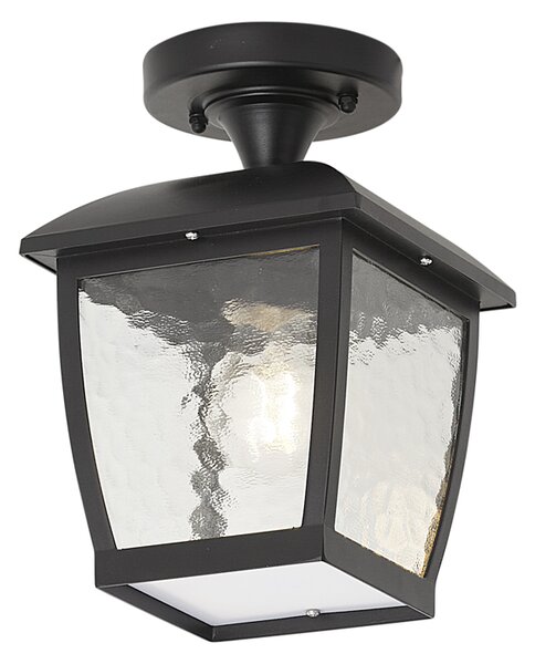 Klasyczna lampa sufitowa czarna IP44 - Leuven