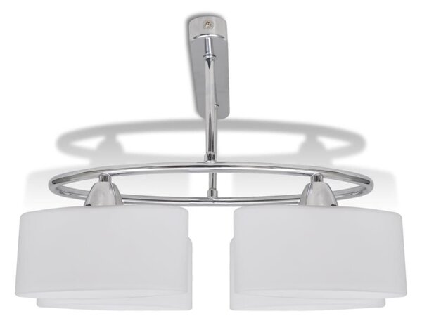 Lampa sufitowa, 4 żarówki E14, klosze w kształcie elipsy