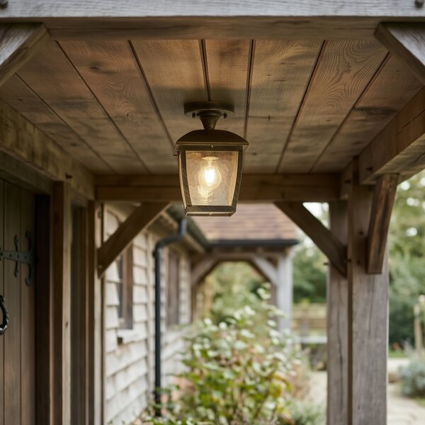 Klasyczna lampa sufitowa antyczne złoto IP44 - Leuven