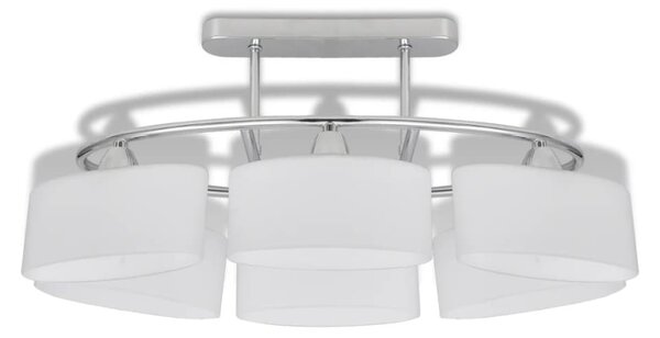 Nowoczesna lampa sufitowa, elipsa żarówki 6xE14
