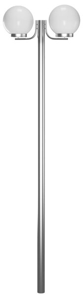 Lampa ogrodowa na słupku, 2 kule, 220 cm