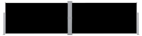 Parawan rozsuwany, czarny, 160x600 cm