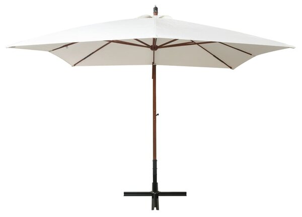 Parasol ogrodowy wiszący, 300 x 300 cm, drewniany, biały