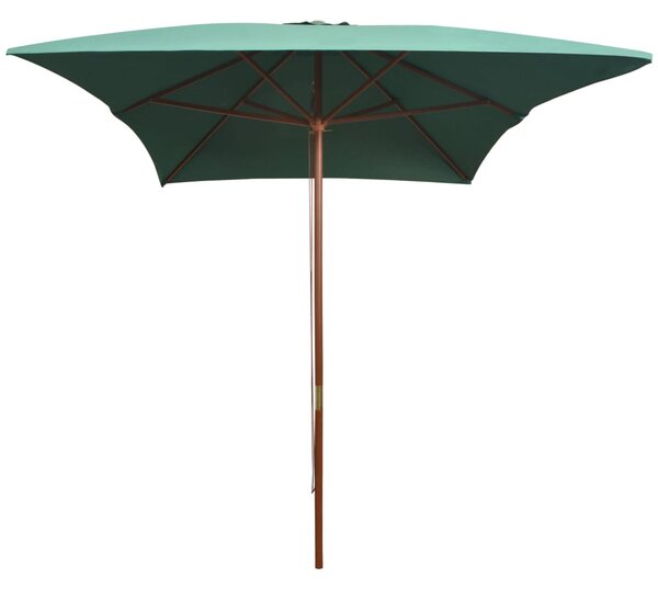 Parasol ogrodowy, 200x300 cm, drewniany stelaż, zielony