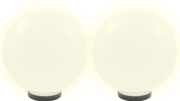 Lampy zewnętrzne LED, 2 szt., kule 30 cm, PMMA