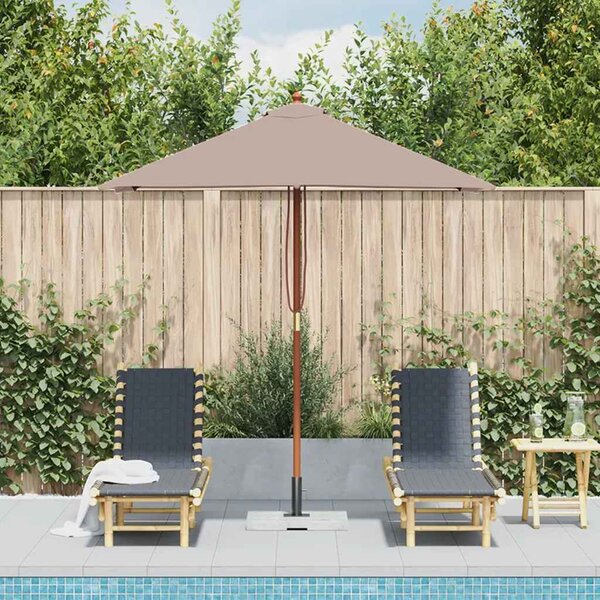 Parasol ogrodowy na drewnianym słupku, 150 x 200 cm, taupe
