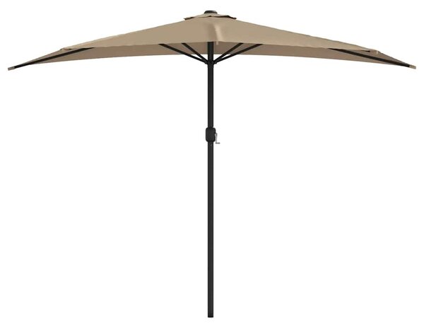 Półparasol balkonowy na słupku z aluminium, 300x155 cm, taupe